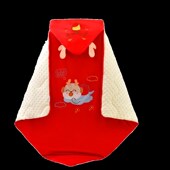 龙年新款 豆豆绒新生儿加厚夹棉包被初生盖毯襁褓 婴儿抱被秋冬款