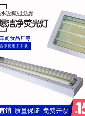 BHY防爆洁净荧光灯LED吸顶嵌入式双管制药无尘车间医院漆房净化灯