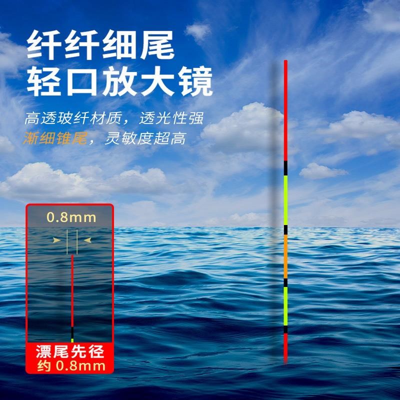 LED双面天地尾316咬钩变色高亮超细硬尾日夜两用电子夜光漂鲫鱼漂