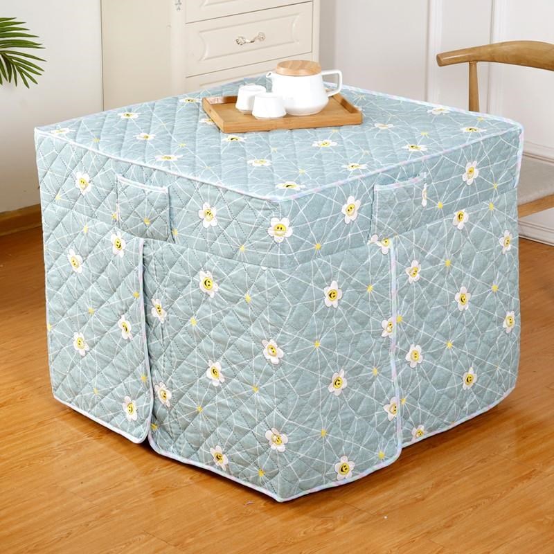 加绒加厚烤火罩新款电暖烤火炉罩烤火桌子家用布罩烤火被正方形