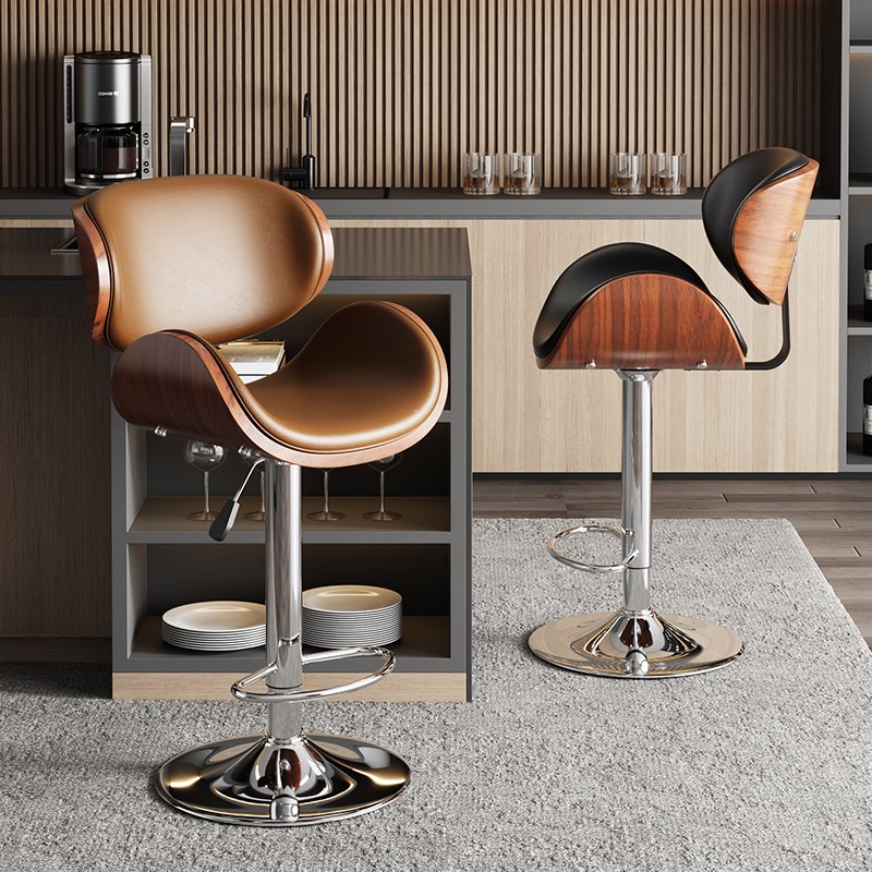 中古吧台椅可升降旋转咖啡店吧台凳家用岛台高脚椅子时尚高脚