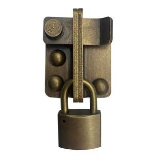 黄铜锁扣仿古直角门扣老式移门卡扣锁门栓锁鼻挂锁门古铜色