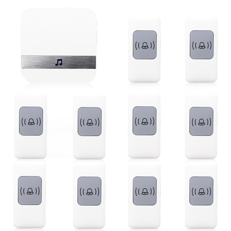 可区分铃声十拖一九超远距离遥控无线门铃家用呼叫器防水电子门铃