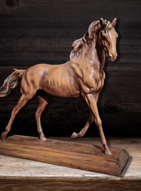 一日千里创意马家居摆设装饰寓意雕塑品纯手工树脂新款