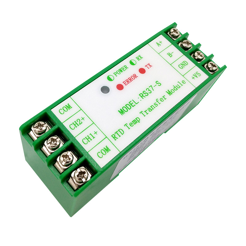 2通道热电阻PT100温度变送器PT1000采集模块RS85通信隔离RS37-S