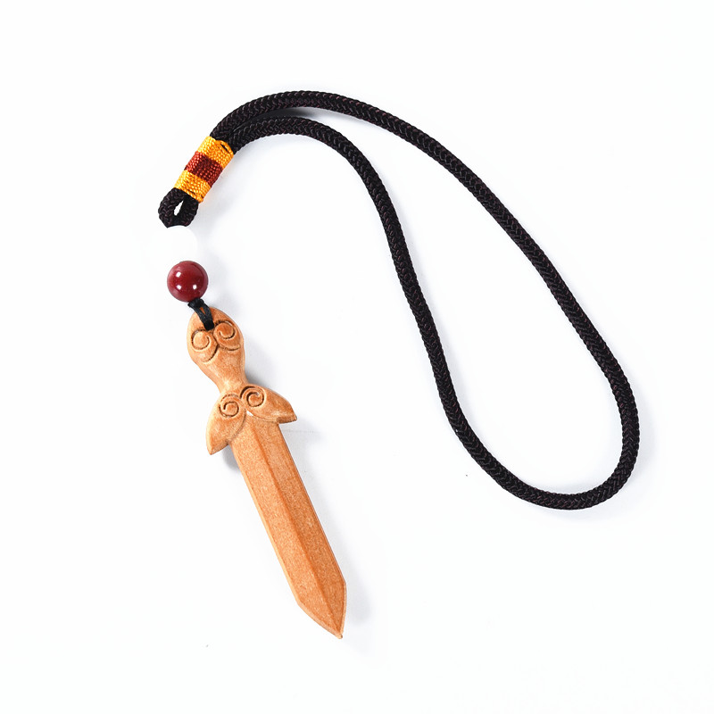 桃木剑桃木挂件平安桃木剑桃木车挂朱砂吊坠免费刻字