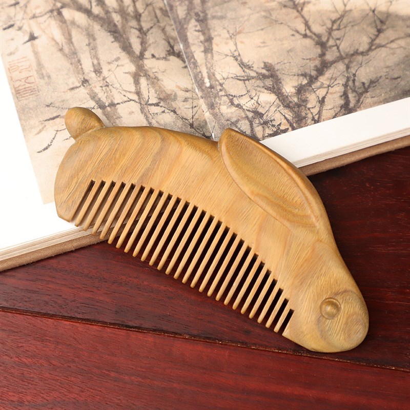 阿根廷绿檀木梳子发簪防静电防脱发按摩梳檀香随身便携家用木梳子