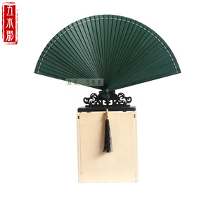 骨扇 镂空全竹折扇子 .寸黑色平板迷你扇女夏