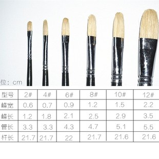 马蒂斯猪鬃油画笔装 长杆丙烯画笔猪毛笔刷子圆头峰油画工具