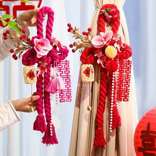 饰万字结挂饰结婚用品婚礼卧室房间门装 婚房装 扮客厅窗帘布置喜字