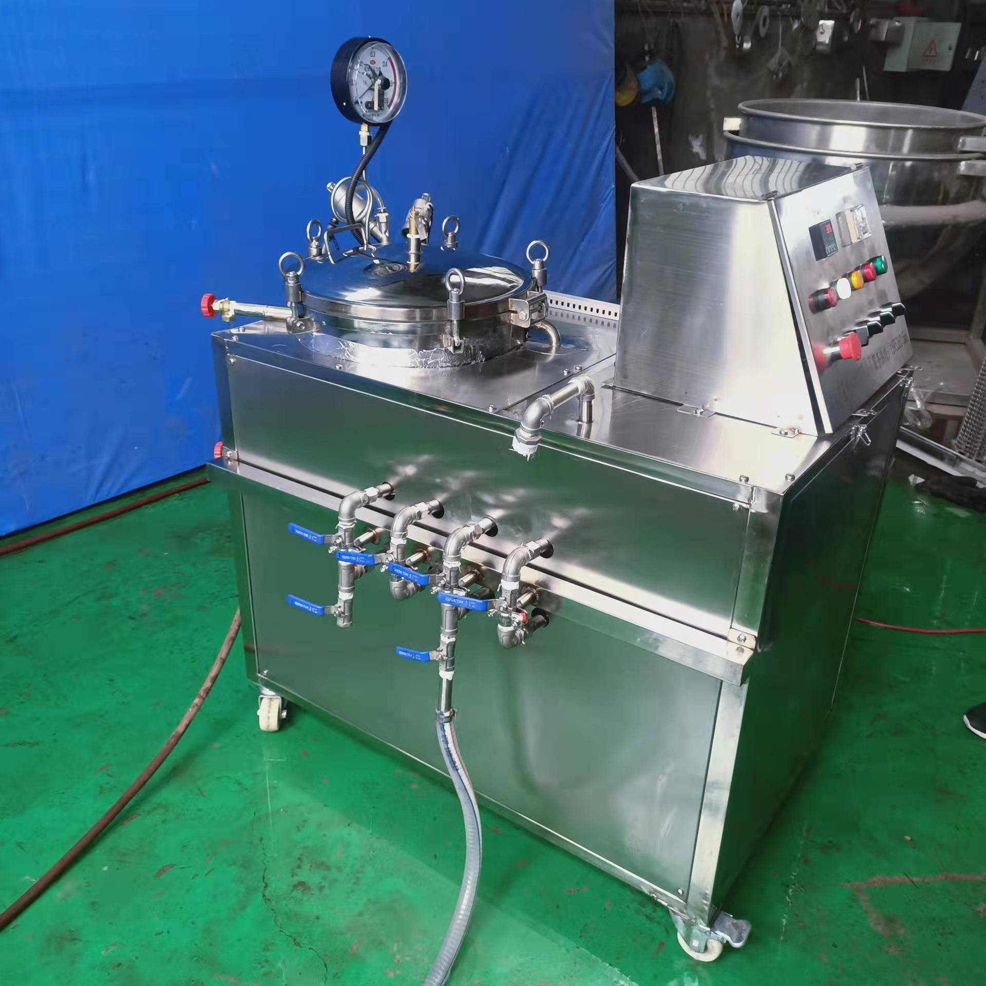 烧鸡酱豆玻璃瓶子立式小型杀菌锅水浴蒸汽式实验室熟食杀菌设备