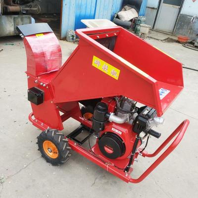 家用园林汽油柴油小型碎枝机树枝粉碎机 移动卧式木材枝杈粉碎机