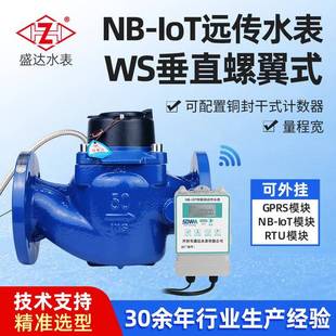 法兰水表不锈钢滤网智能冷热水表家用 垂直螺翼式 loT远传水表