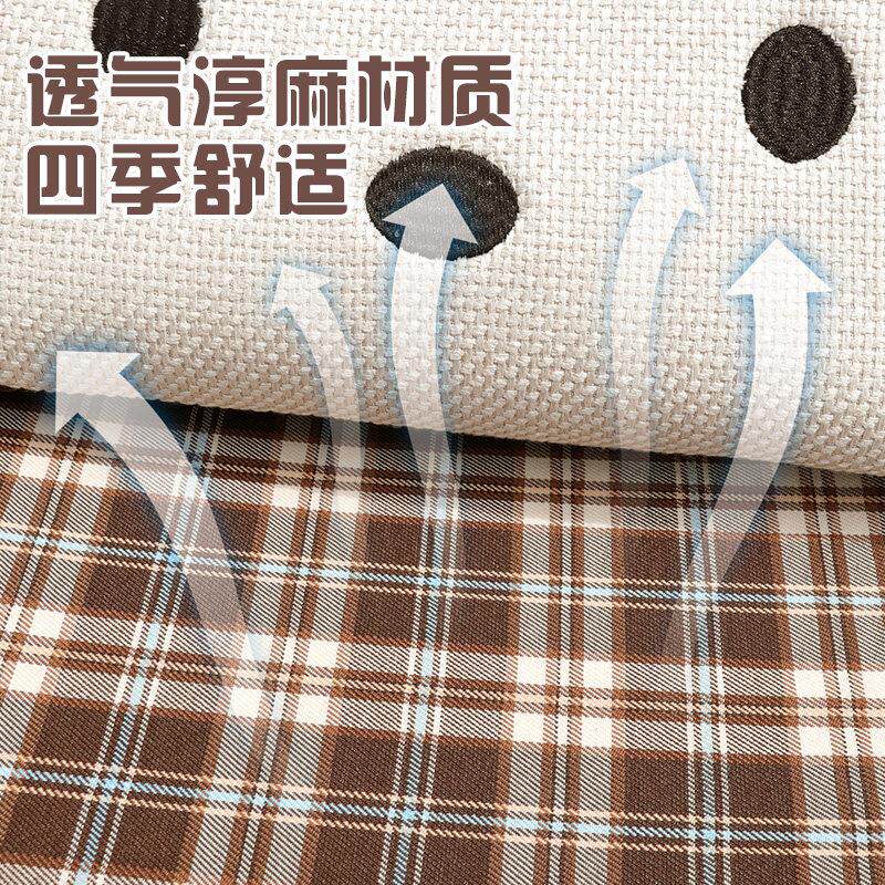 可爱汽车坐女士KT格子座垫es89垫座套四季通卡通用车座椅垫套夏季