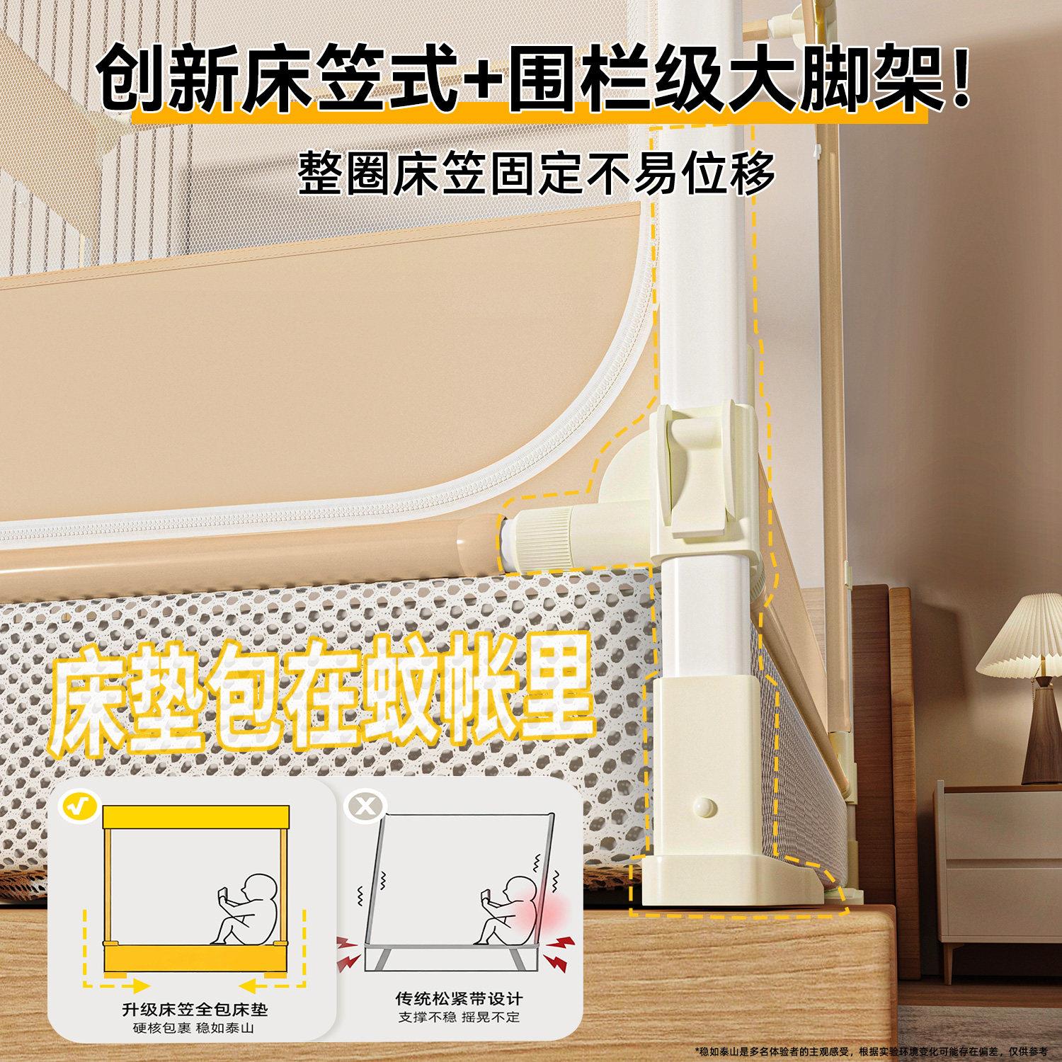 防摔蚊卧室防儿童免拼接新围栏支架全罩式防蚊蒙古包宝帐宝JZ0626