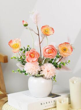 假花花彷31902454真摆设客厅装料饰塑花餐桌花束花摆花插花桌面花