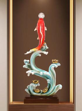 如鱼得水锦鲤摆件客厅电视柜酒柜玄关家居装饰品乔迁新居礼品礼物