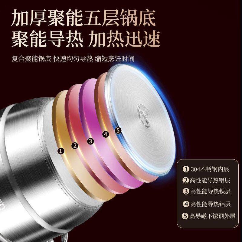 德国蒸锅304不锈钢家用蒸包子馒头加厚三层多功能汤锅蒸笼电磁炉