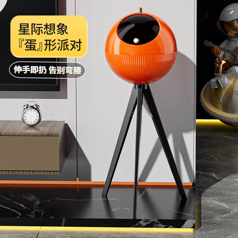 垃圾桶家用2025新款客厅轻奢高档大容量桌面网红高脚免弯腰卫生桶