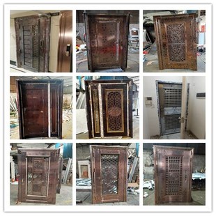 深圳香港定制韩式防盗门仿铜彩钢门入户门通风子母门