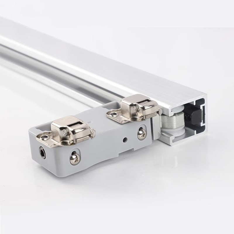 铝合金折叠门无下轨吊滑轮衣柜门衣帽间顶装防脱轨折叠门五金