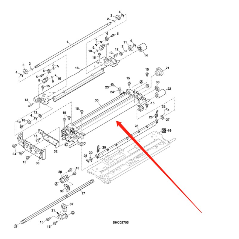 原装 夏普F 2 0 2 2 RC 2 彩机 加热器 定影组件