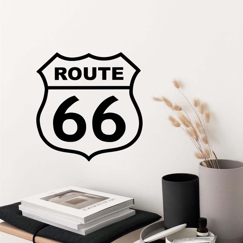66号公路墙贴办公室玻璃贴纸装饰个性创意车贴咖啡店门贴橱窗贴