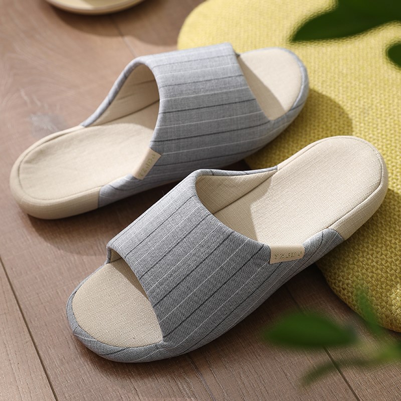 厚底拖鞋室内家居亚麻女四季家用防滑软底地板情侣棉麻吸汗男士夏