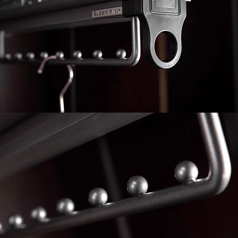 衣柜顶装衣架家用推拉挂衣杆伸缩裤架缓冲阻尼挂衣器多功能衣通