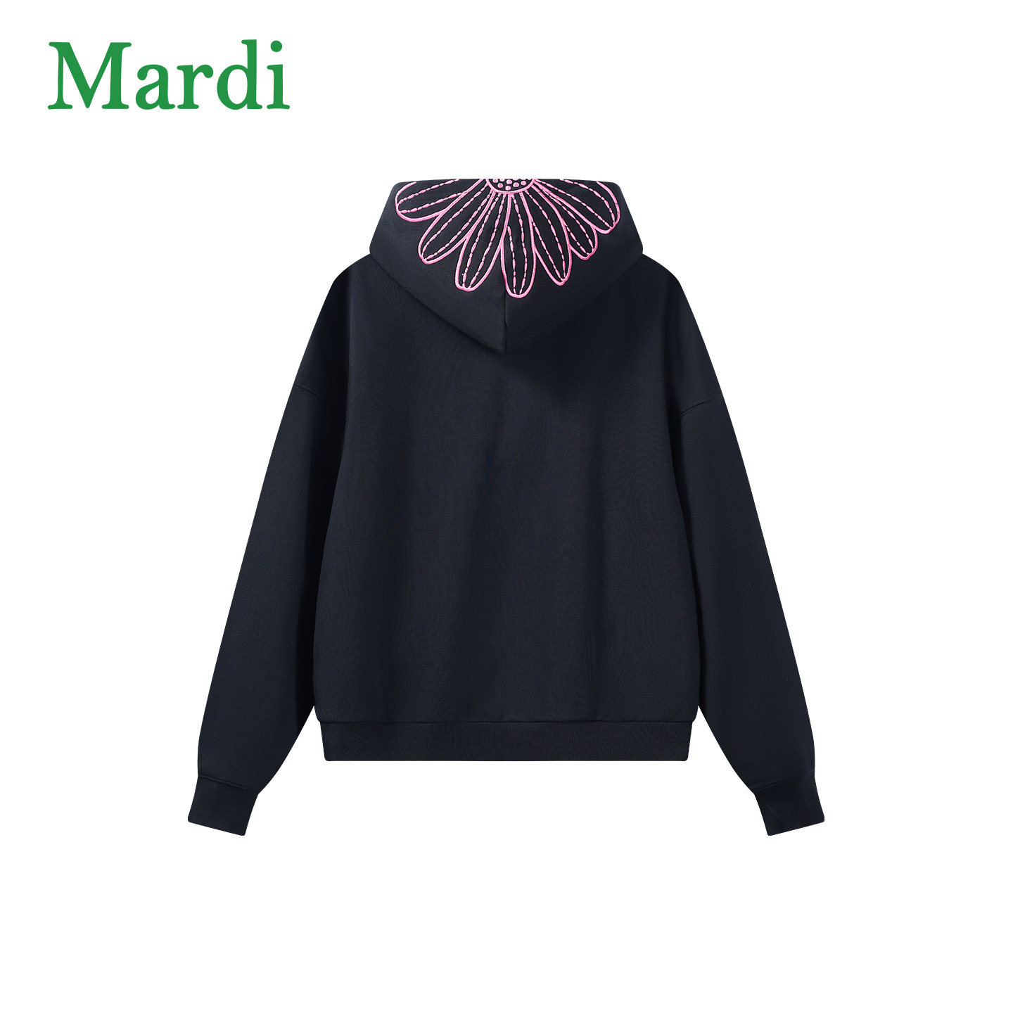 MARDI休闲风连帽拉链卫衣女灰色宽松百搭学院风外套运动徒步上衣