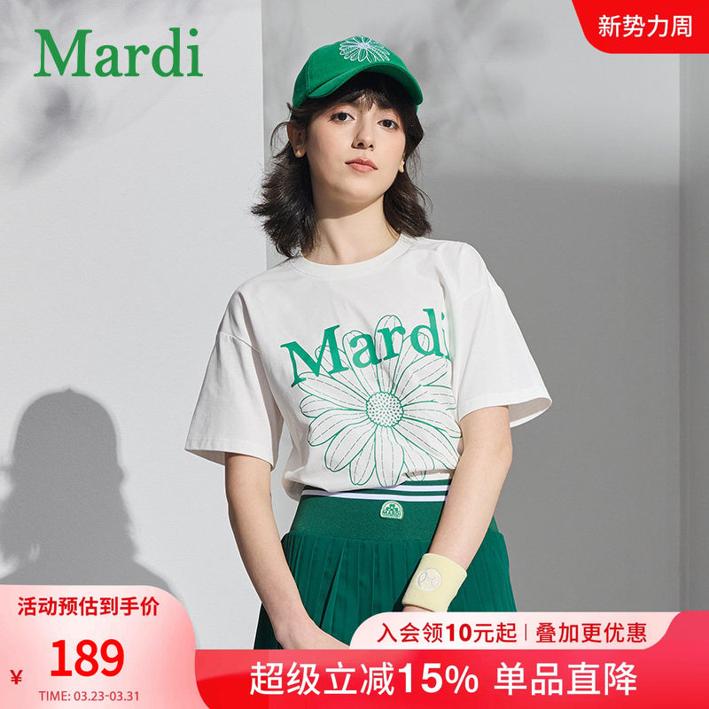 MARDI小雏菊时尚短袖T恤女2026夏季新款时尚休闲简约圆领纯