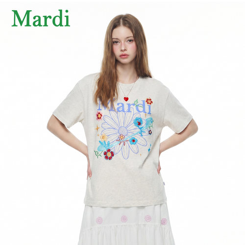 MARDI雏菊风纯棉显瘦短袖T恤女