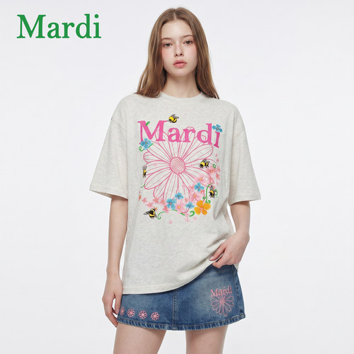 MARDI雏菊短袖宽松T恤女夏季