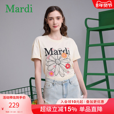 MARDI小雏菊多花字母短袖T恤