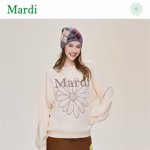 MARDI秋季雏菊印花宽松卫衣女