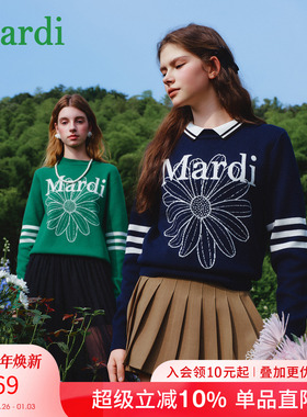 MARDI针织衫2025秋冬新款毛衣女装百搭显瘦圆领套头休闲长袖上衣