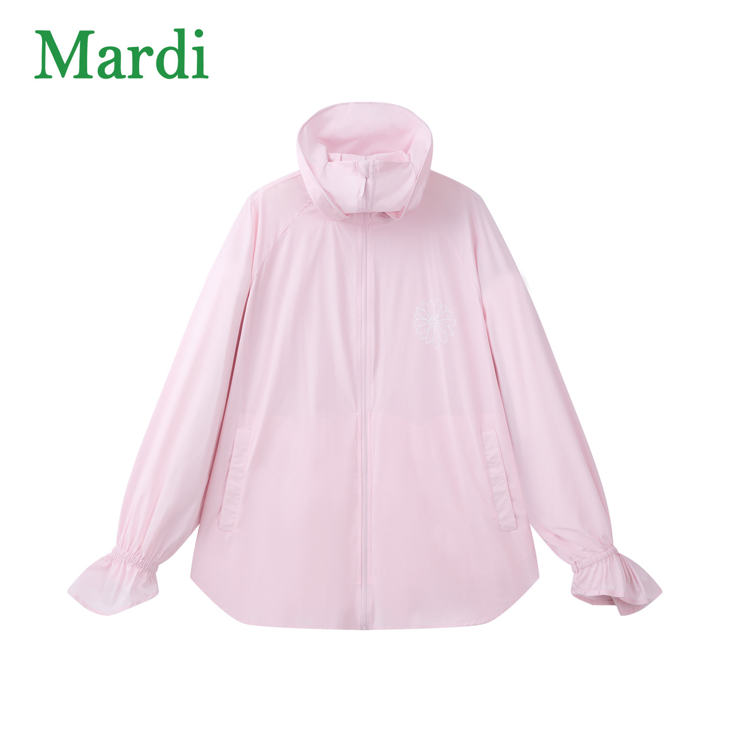 MARDI粉色连帽轻量防晒风衣女