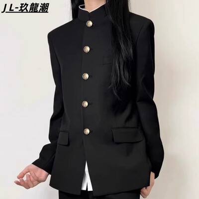 日系学院风dk立领中山装套装男女中性风痞帅jk诘襟制服西服外套男