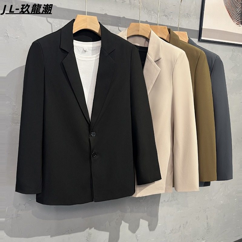 休闲西服男轻奢韩版修身ins潮流百搭商务正装职业上班小西装外套s