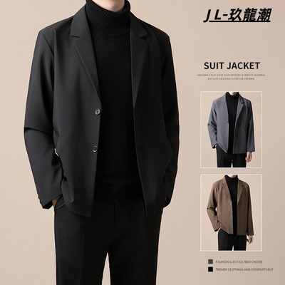 春秋西服男士商务休闲外穿高级垂感韩版痞帅气宽松dk小西服外套男