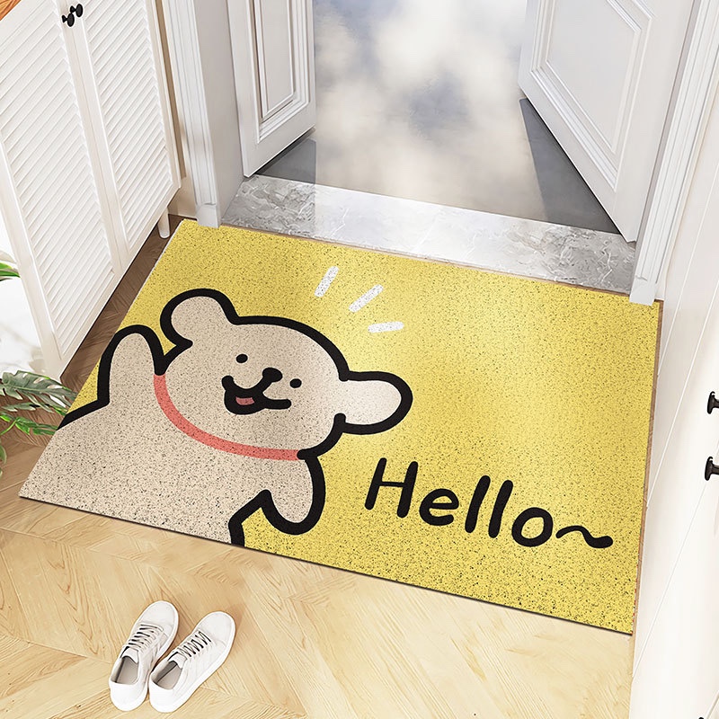 生活予你卡通可爱狗狗玄关进门丝圈地垫家用防滑耐磨耐脏丝圈地垫