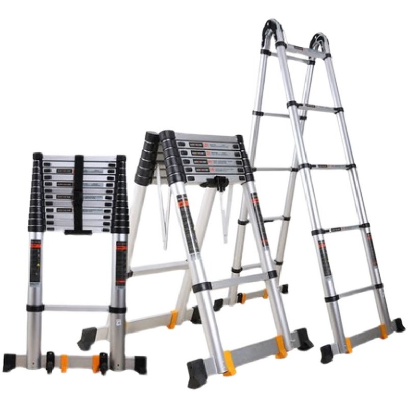 奥鹏铝合金加厚升降竹节梯米工程伸缩人字梯便携室内外家用梯