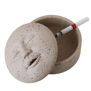 创意带盖树脂个性烟灰缸防飞灰客厅办公室欧式潮流烟缸