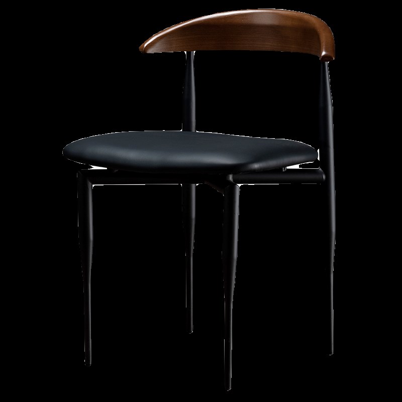 德宜客咖啡厅铁艺复古牛角椅子实木靠背餐椅家用软包餐桌椅子