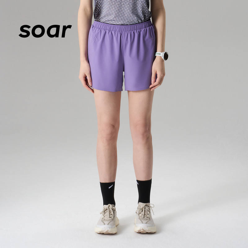 SOAR 女子轻量速干清爽运动休闲短裤宽松可调节腰围休闲短裤