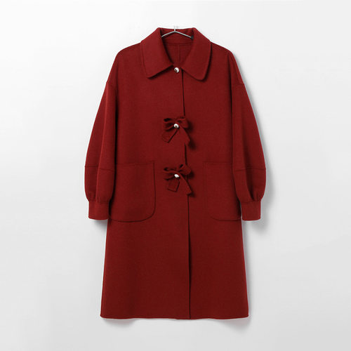 Z133   复古蝴蝶结大衣