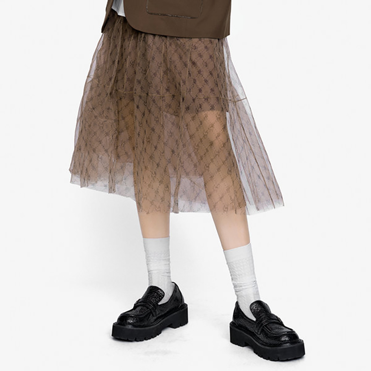 鸟撤柜正品剪牌网纱半裙