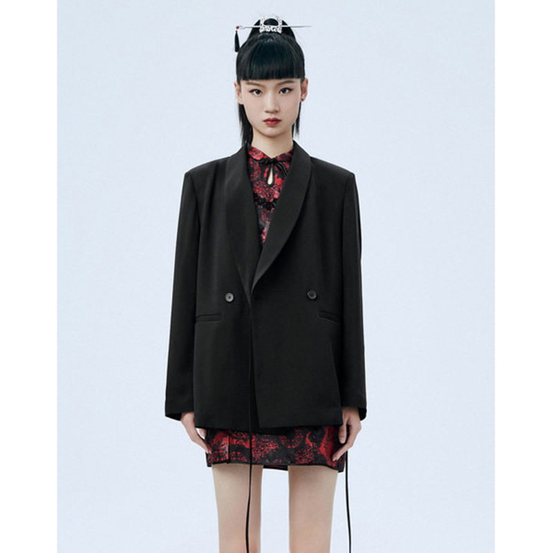 单西上衣动画合作款系带西装外套