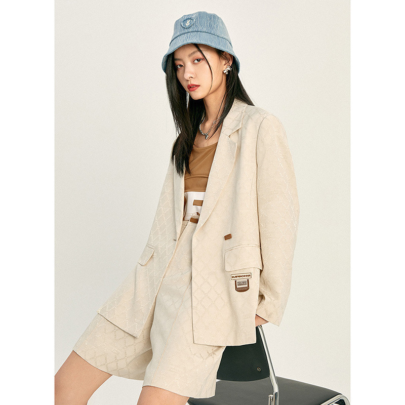 提花西装上衣高级感时尚百搭外套