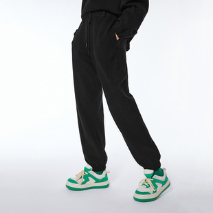 正品 L299 一线品牌 鸟撤柜女装 剪牌青仓 摇粒绒束脚卫裤